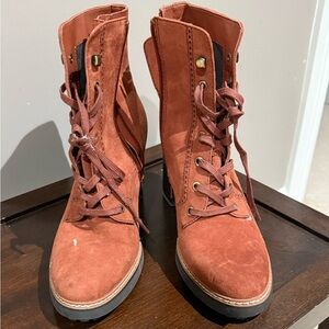 Naturalizer Brown Lace Up Boots with Sturdy Sole